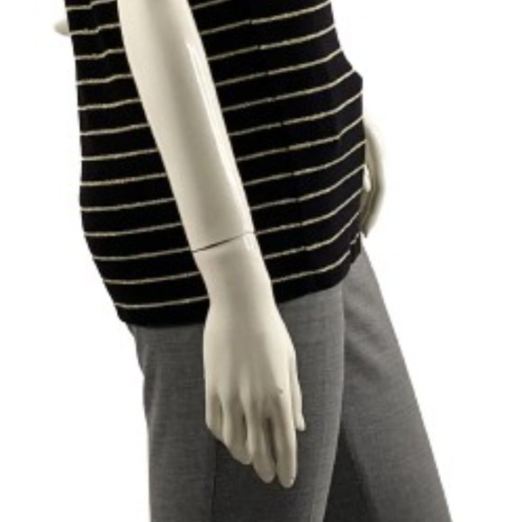 RALPH LAUREN Knit Top, Black and Gold Stripes, Size M, SKU 000363-12 - Picture 9 of 9